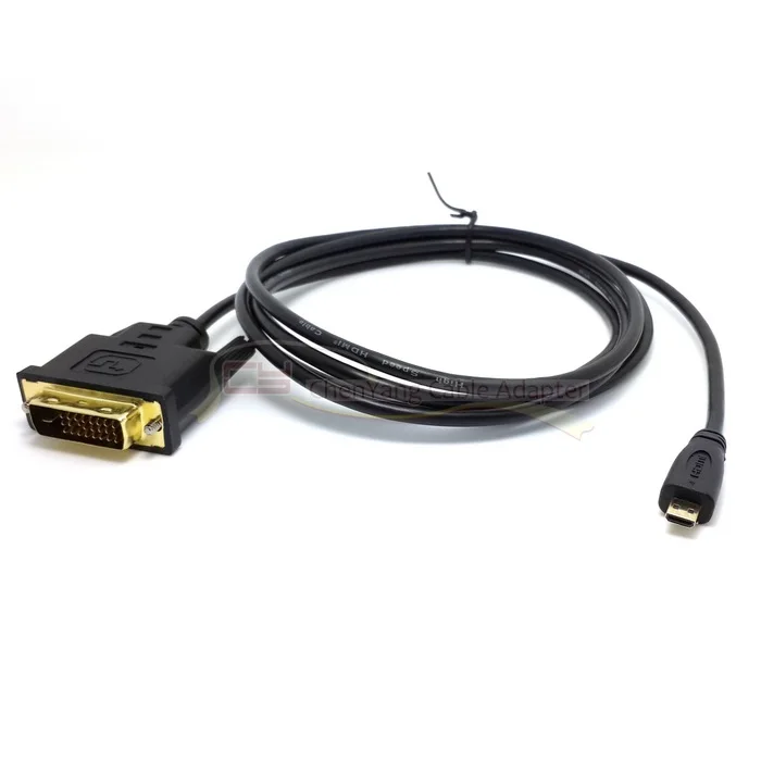 Kabel kompatybilny z kabel HDMI o dużej szybkości transmisji Micro HD-to DVI DVI-D 24 + 1 Pin przewody adaptery 3D 1080p dla LCD DVD HDMI XBOX PS3