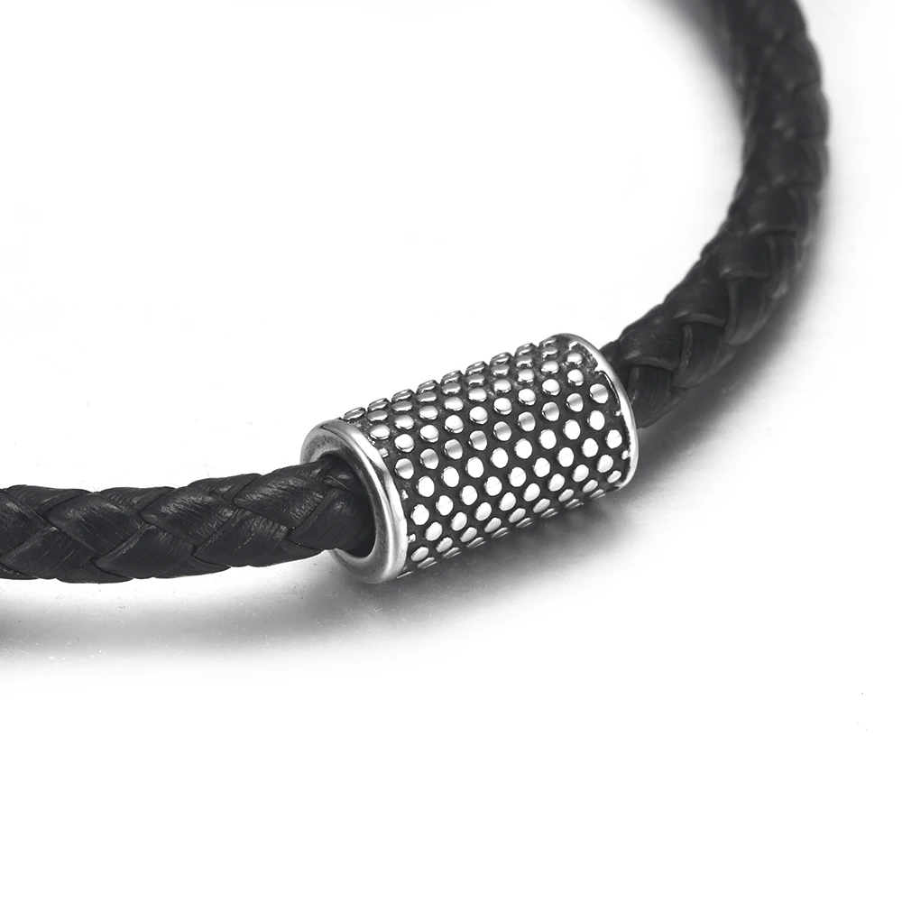 Stainless Steel Tube Beads Dots Hole 6mm Cylinder Bead for Bracelet Slider DIY Accessories Jewelry Making Supplies