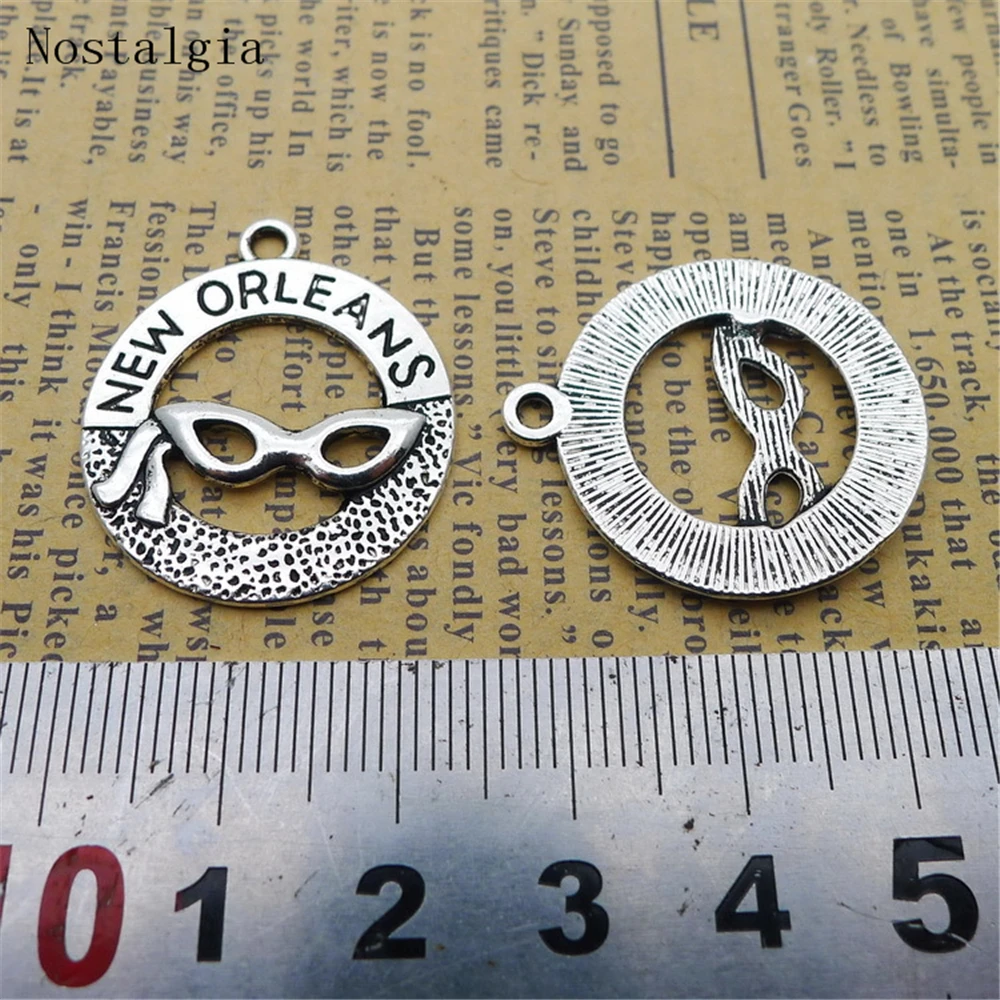 10PCSLettering New Orleans Glasses Charm Pendants Fit Vintage For Bracelet Necklace Fashion Jewelry Making Beads DIY Accessories