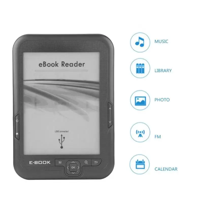 16GB E book reader 6 inch HD eink screen 2500mAh battery pocket books gift pu cover ELECTSHONG