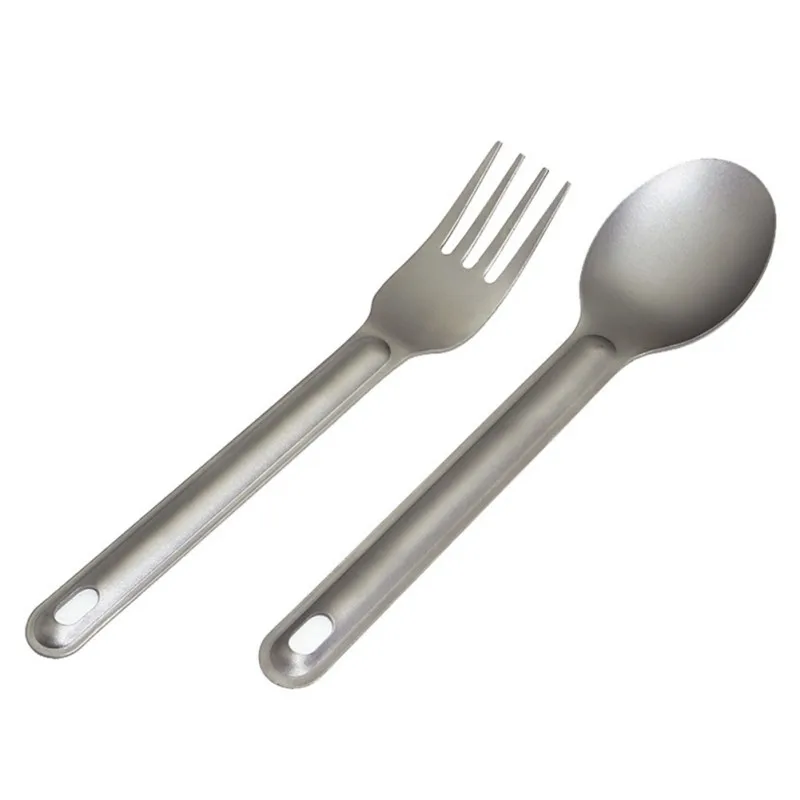 Outdoor Camping Picnic titanium Spoon Dinnerware titanium Fork Ultralight pure titanium Spork camping equipment