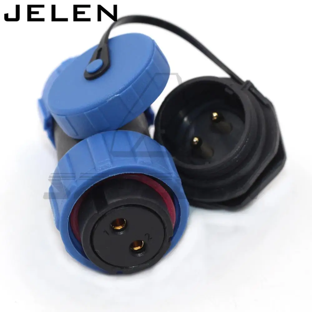 SP21 Female plug male socket,Inversion waterproof Connector 2 pin Plug socket,Rated current 30A, Rated voltage500V,IP68