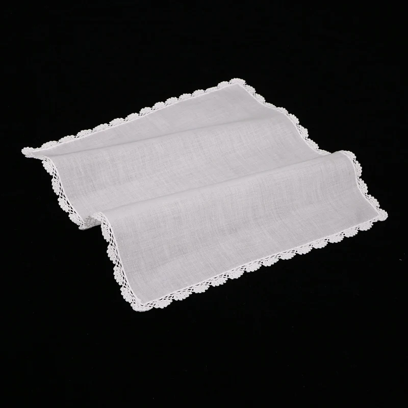 S003: 100% cotton hand crochet lace  blank handkerchief/hankie  for women/ladies wedding gift