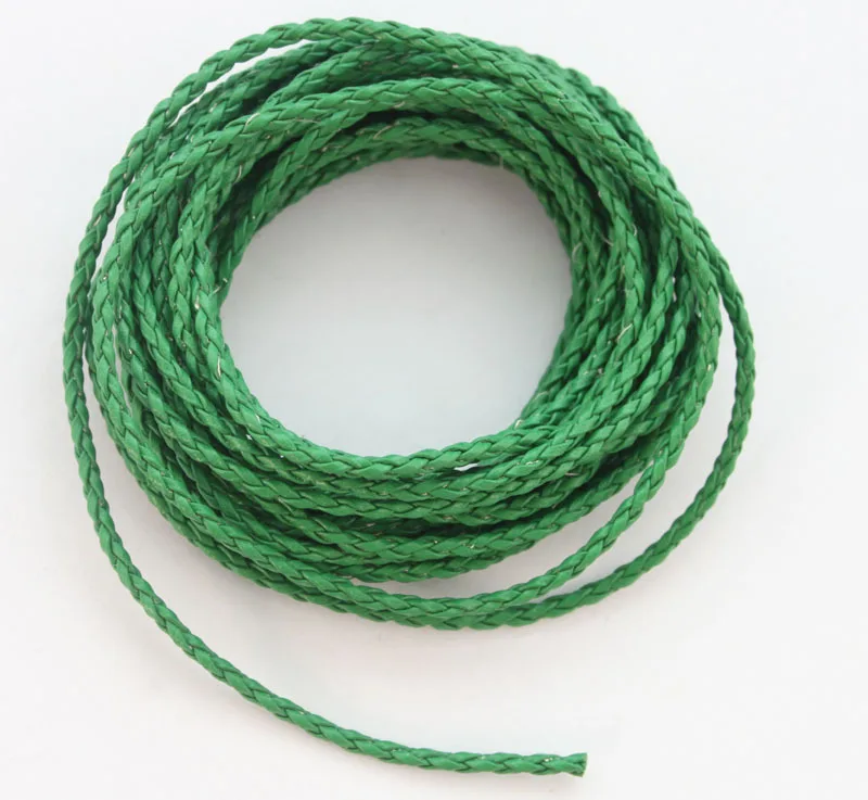 20 Meters of green artifical leather cord 3mm #22951