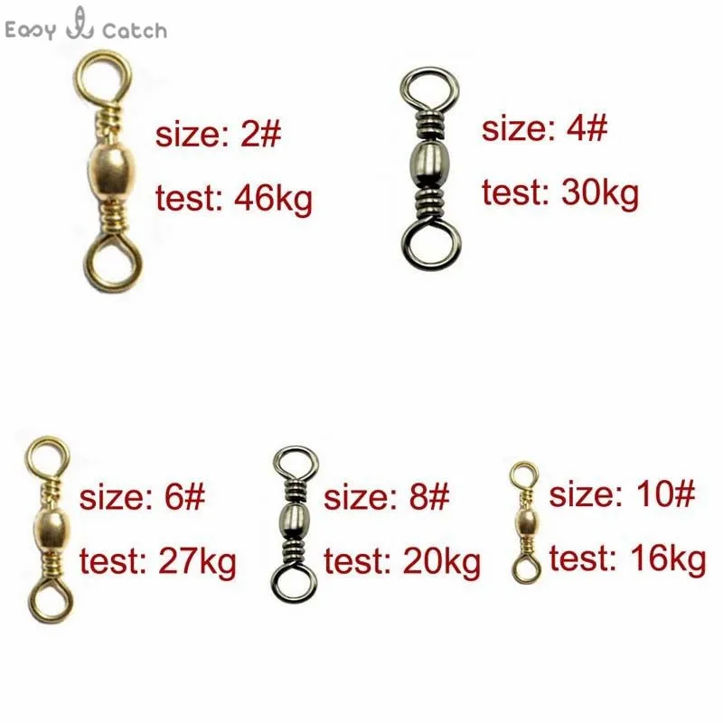 400pcs Fishing Barrel Swivel Brass With Nickle Coated Black Gold Barrel Fishing Swivels Connector Set With Box Size 2 4 6 8 10