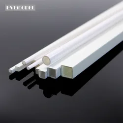 ABS00 48pcs  Styrene Round ABS Rod Square ABS Rod Round Pipe Tube Hollow Square Tube Pipe Sections Architectural