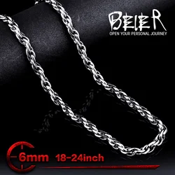 Wholesale 6mm Width Fashion Cool Stainless Steel Man's Cheap Chain Necklace BN1028