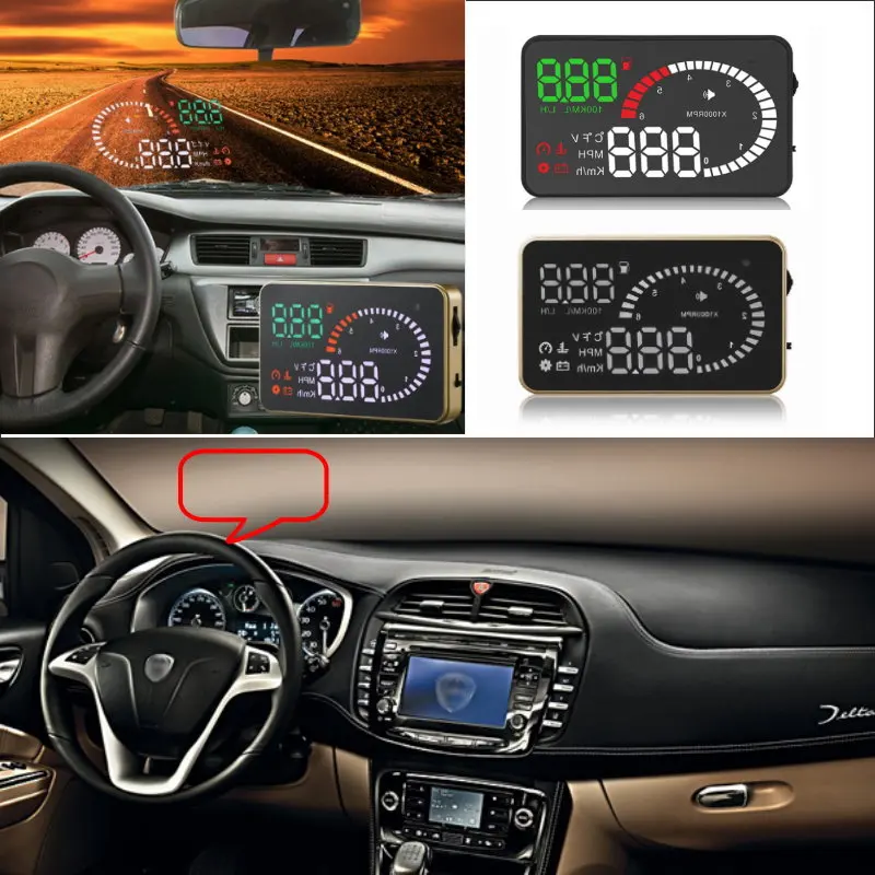 

Car HUD Head Up Display For Lancia Delta/Ypsilon/Musa/Lybra/Phedra/Thesis Car Head-up Display HUD Safe Screen Projector