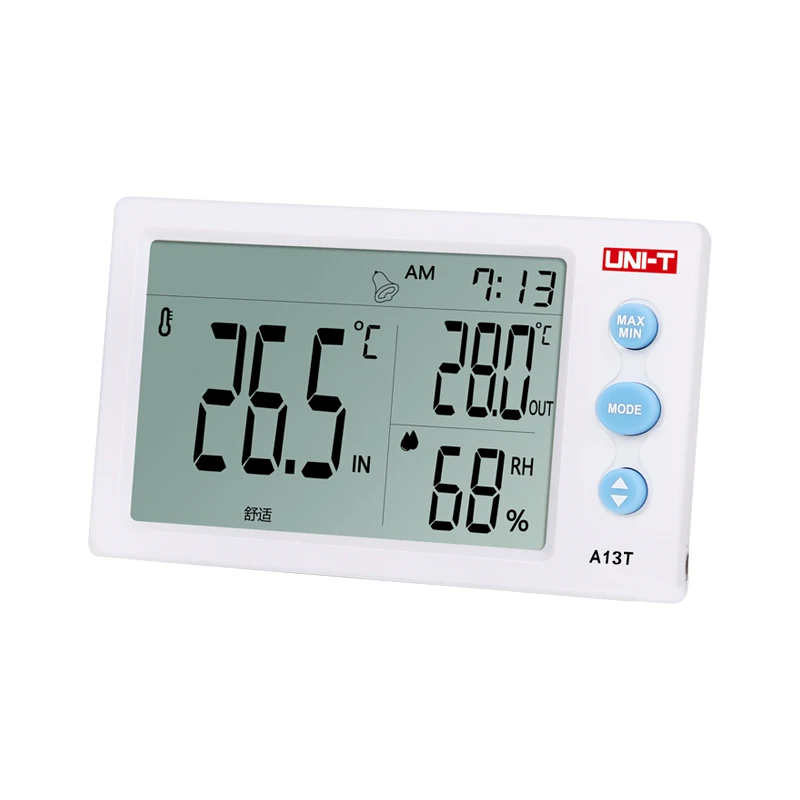 UNI-T A12T A13T Digital LCD Thermometer Hygrometer Temperature Humidity Meter Alarm Clock Weather Indoor Outdoor Instrument