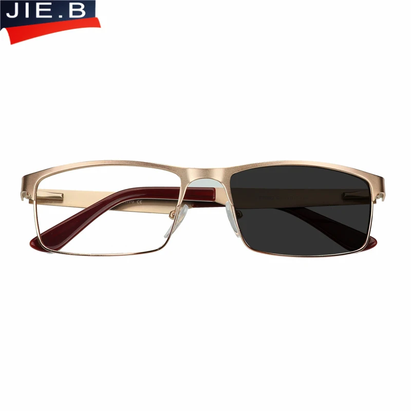 JIE.B New Transition Sunglasses Photochromic Reading Glasses Men Women Presbyopia Eyewear with diopters glasses with box