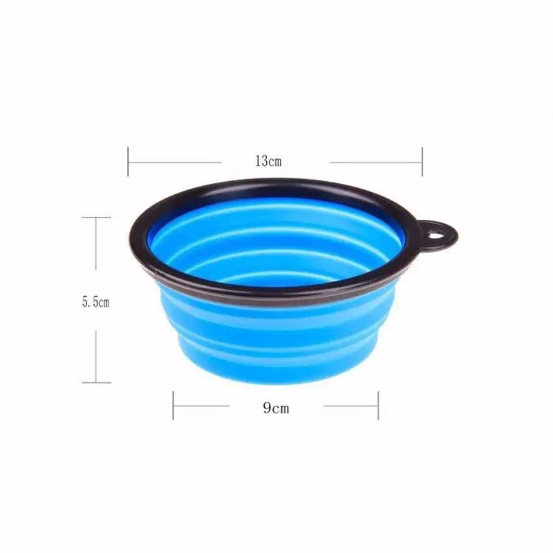 Collapsible Portable Folding Silicone Cat Dog Food Drinking Water Bowls Outdoor Travel Bowl Feeder Bottle Dog Bowls