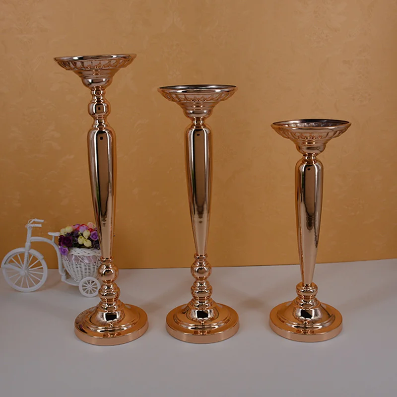 Wedding Gold Centerpiece Wedding Decoration Metal Flower Stand Candle Holder Candlestick