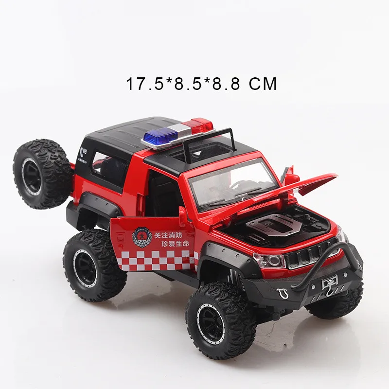 クール 1:32 bj40 オフロード合金モデル、子供の音と光バック 5 オープンドア特殊警察おもちゃの車のモデル、送料無料