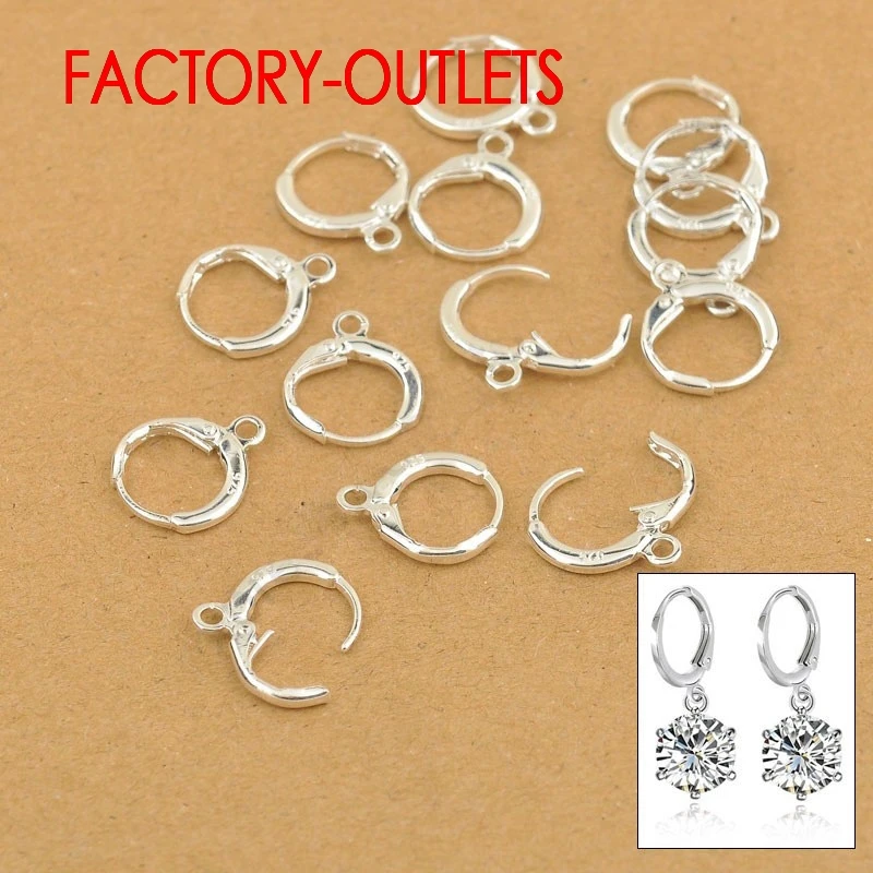 

Amazing Big Discount Fashion Jewelry Earrings Findings 20PCS(10Pairs) Genuine 925 Sterling Silver Ear Wires 12MM Factory Price