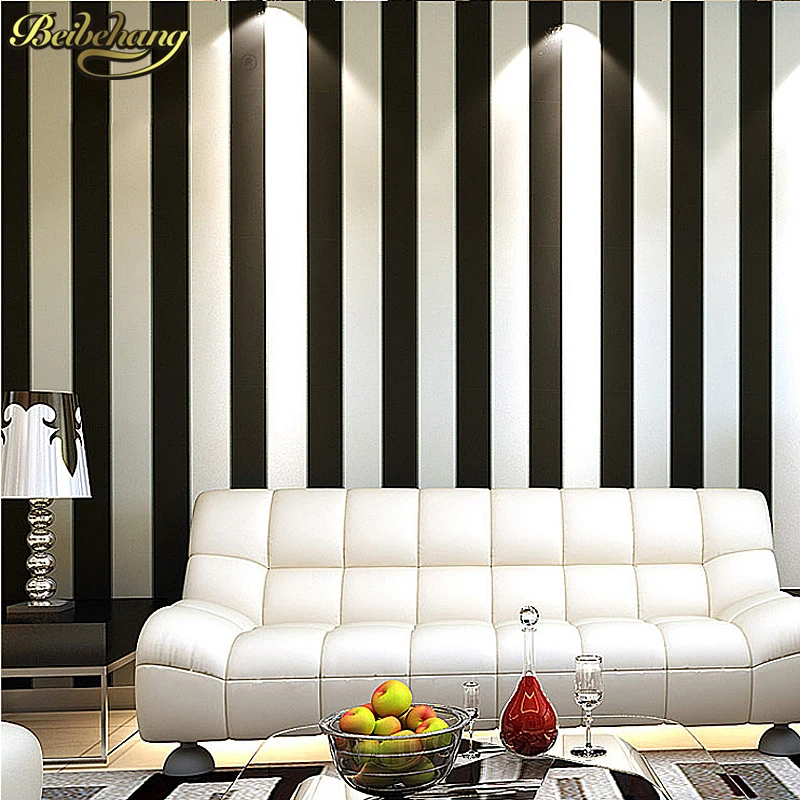 

beibehang papel de parede 3D Metallic modern vinyl wallpaper striped background Black white geometry wall paper for living room