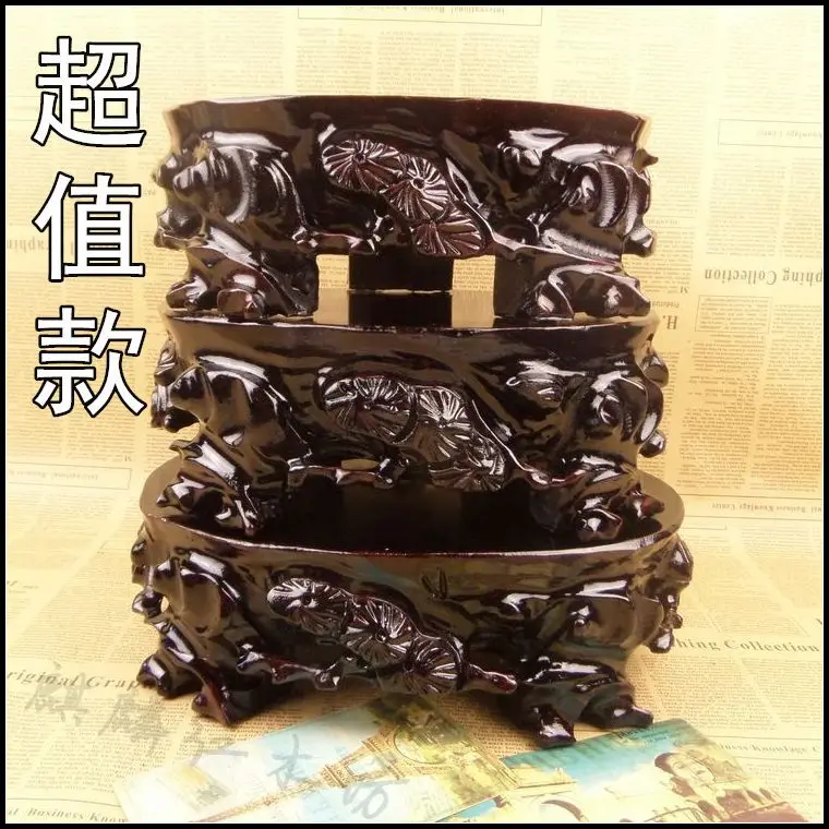 Kylin rosewood crafts wood stone jade teapot head frame can chamfer root base elliptic special offer