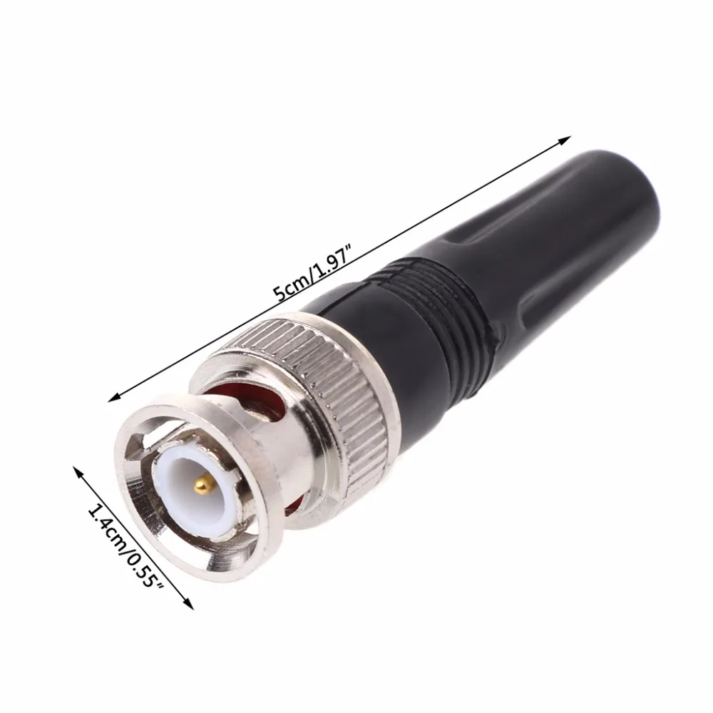 BNC Male Plug Quick Fit No Solder Zinc Alloy BNC Male Connector For Repair