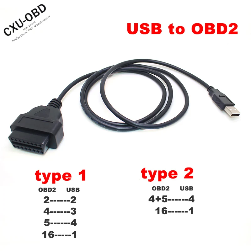 

OBDII Charging Cable USB Car Charger Power Adapter OBD2 16pin Port Connector Direct Link Car Charger for GPS