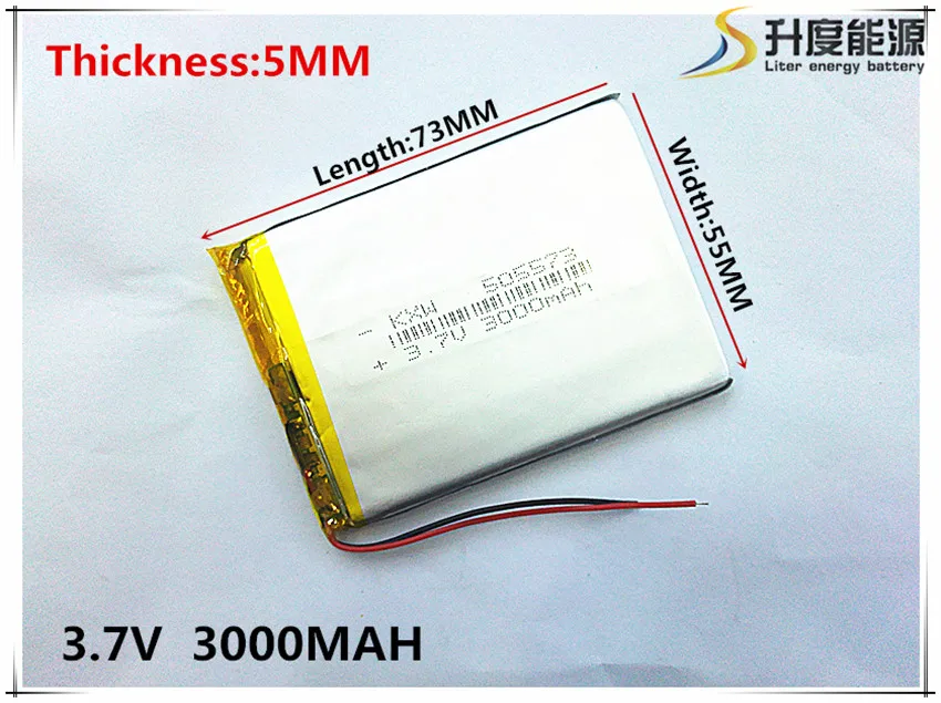 1PCS Size 505573 3.7V 3000mah Lithium polymer Battery With Protection Board For Tablet V3000HD MP4 GPS