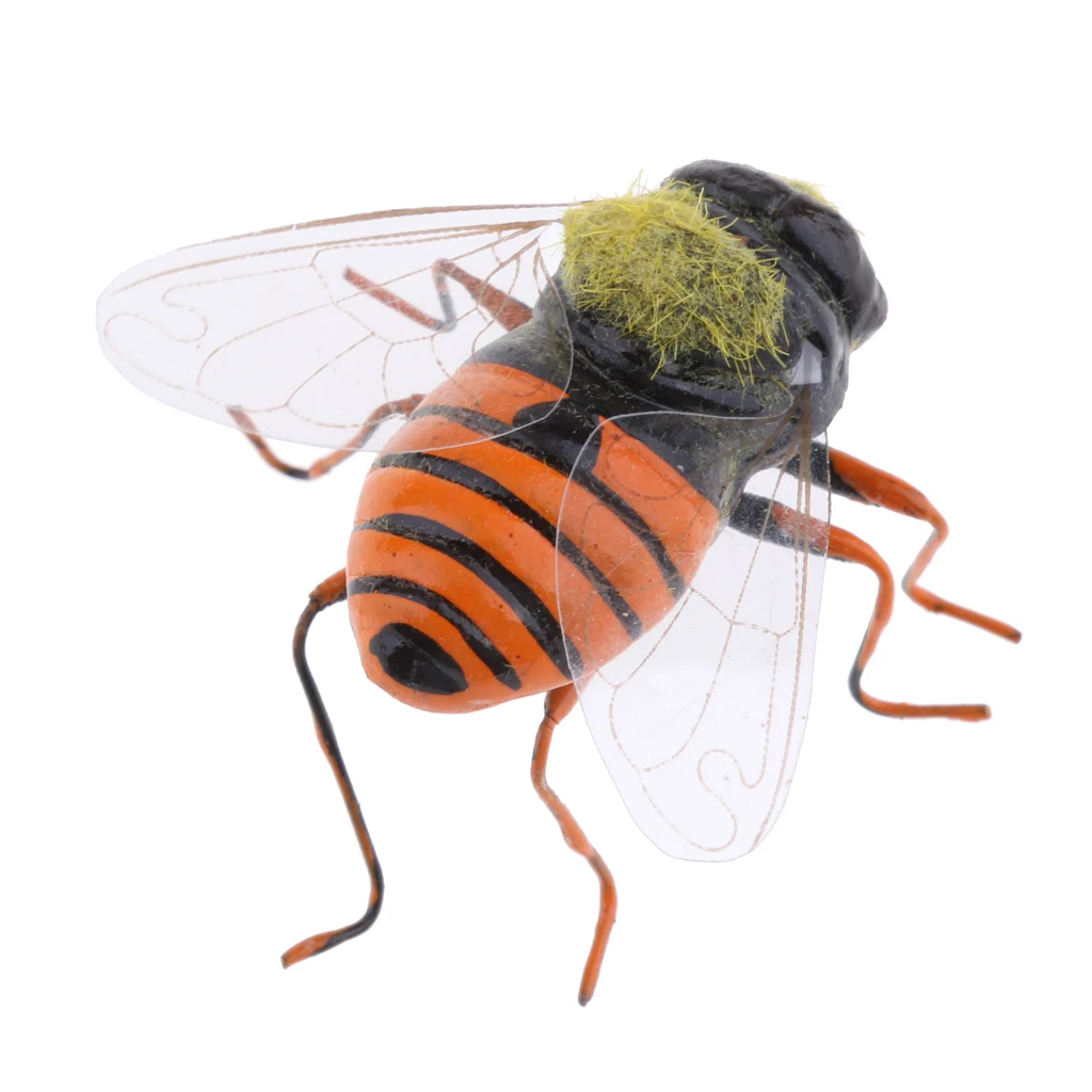 Wędkarstwo muchowe 1 sztuk Bumble Bee konik polny kleń Beetle suche muchy realistyczne owad przynęta do przynęty zestaw dekoracja do przydomowego