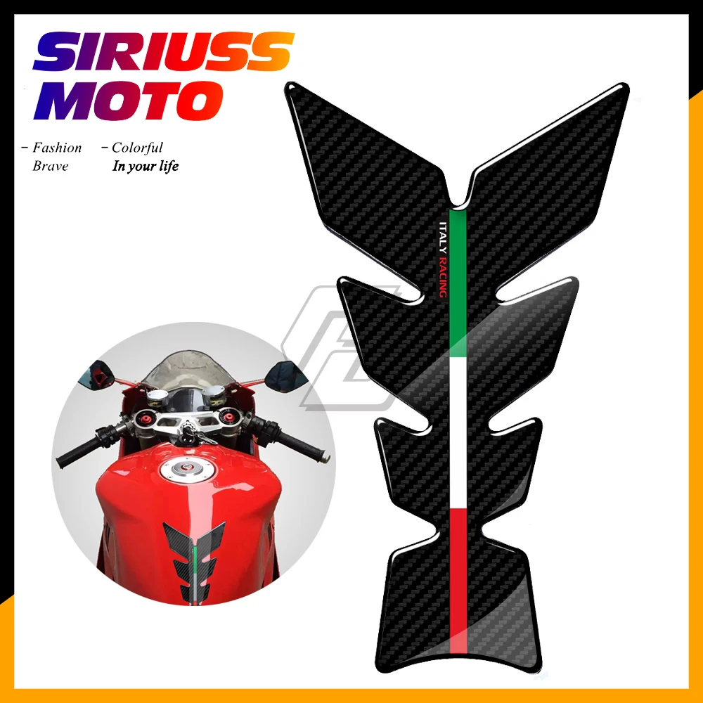 

3D Carbon-look Motorcycle Tank Pad Protector Italy Racing Tankpad Case for Aprilia Ducati Panigale Honda Suzuki Yamaha Benelli