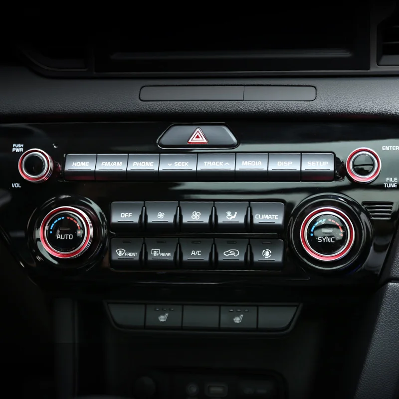 For Kia Sportage Ql 2017 - 2020 Aluminum Switch Knobs Heater Climate Control Buttons Dials A/C Air Con Cover Ring Decoration 4pc