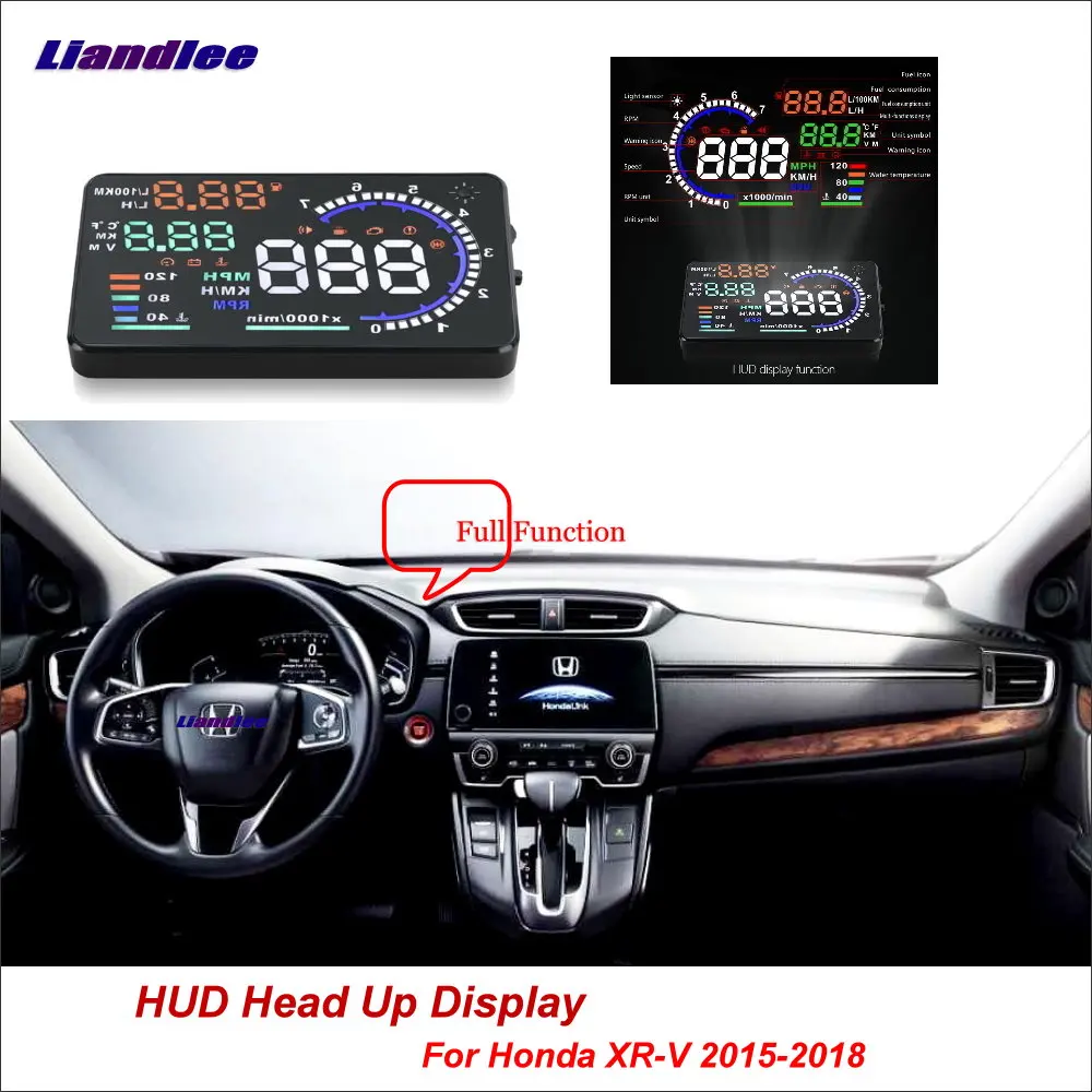 

Full Function HUD Car Head Up Display For Honda HR-V XR-V 2015-2018 Safe Driving Screen OBD Data Projector Windshield