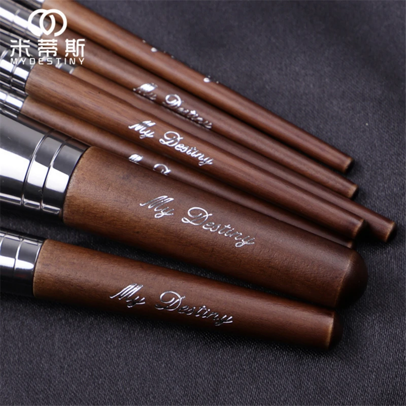 7pcs Makeup Brushes Set Natural Wool Goat Hair Powder Blush Contouring Eye Shadow Make up Brush With Bag For Travel