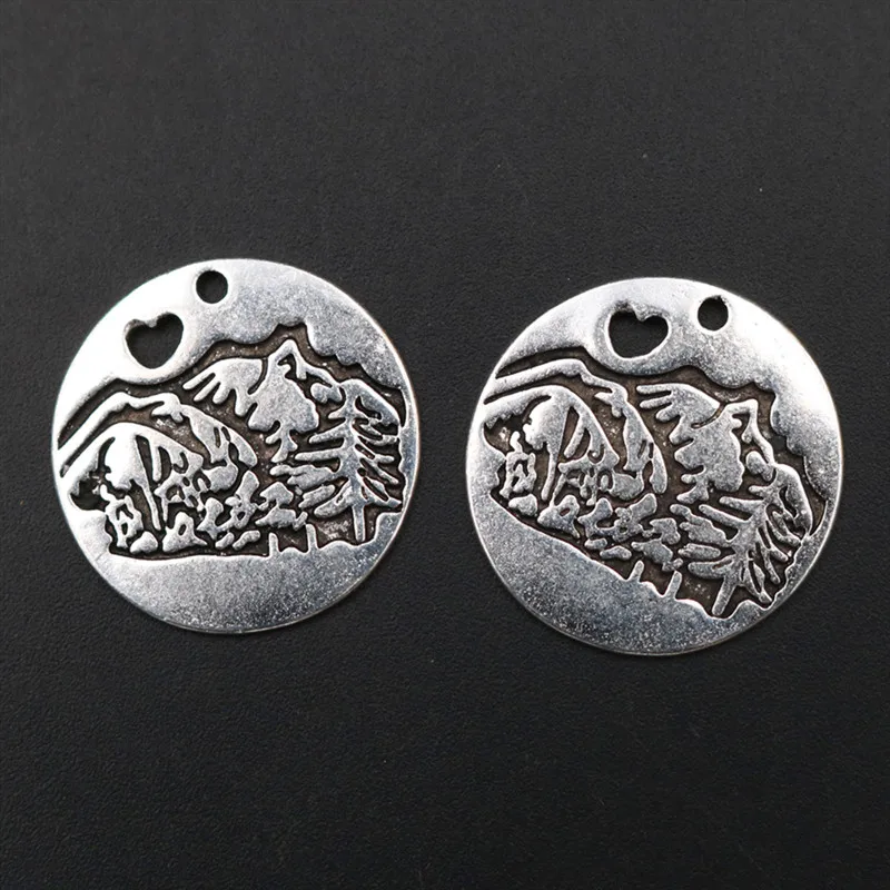 6pcs Silver Plated Hometown Mountain and Woods Alloy Pendants  DIY Charms For Jewelry Carfts Making A1748