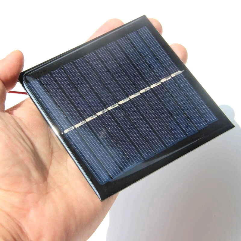 Customized 1W 5.5V Mini Solar Panels Epoxy Solar Cell with Wire DIY Small Solar Power System Educational Plate 10PCS