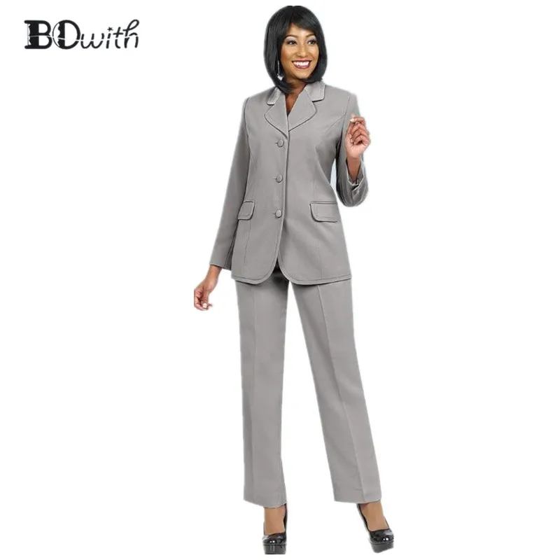 Grey Women Pant Suit Formal Ladies Business Suits Office Work Wear Female Suit For Weddings Female Suit Custom Made