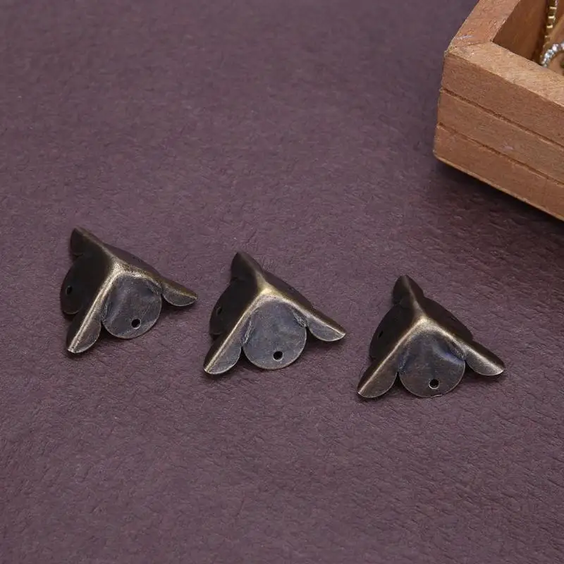 12PCS Bronze corners Decorative metal box corner protection Jewelry Wine Gift Box Wooden Case Corner Protector