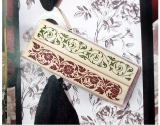 1PC Classic Lace Flower Long Wooden Stamp Vintage Decoration Gift Funny DIY Stamps School Education Supplies(ss-5485)