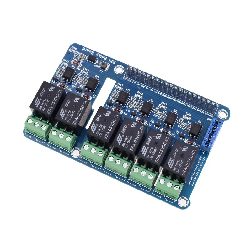 Carte d'extension de Module de panneau de commande de relais RPi 6 canaux pour Raspberry Pi 3 2 A + B + 2B 3B