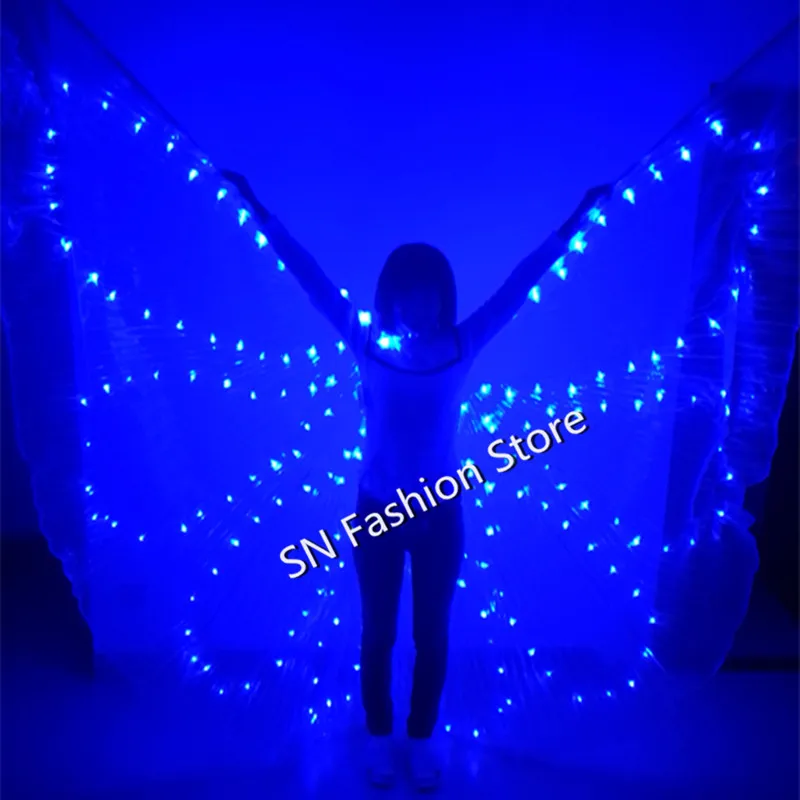 PF006 Colorful LED luminous cloak /light-up costume/Ballroom  lighted wing  butterfly dress Belly dance clothes bar party event