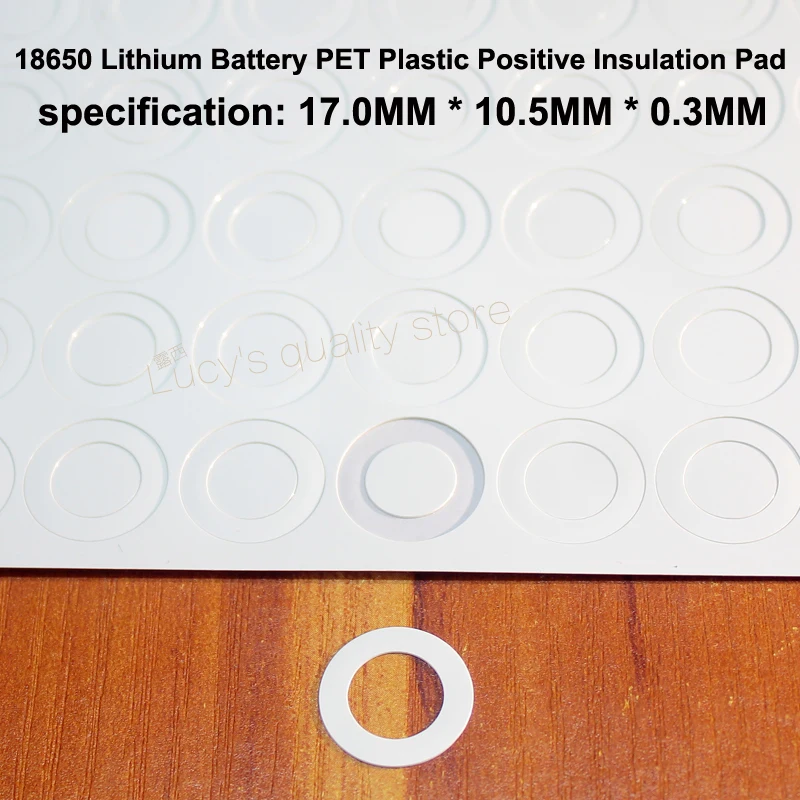 100pcs/lot 18650 lithium battery PET plastic positive insulation gasket lithium battery original hollow insulation pad