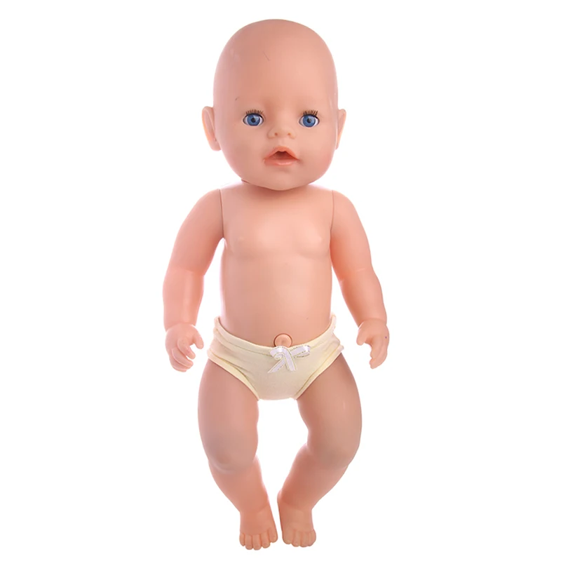 Mutande per bambole 4 colori mutandine per bambole fatte a mano con fiocco carino misura 18 pollici American & 43 Cm Born Doll accessori per generazione