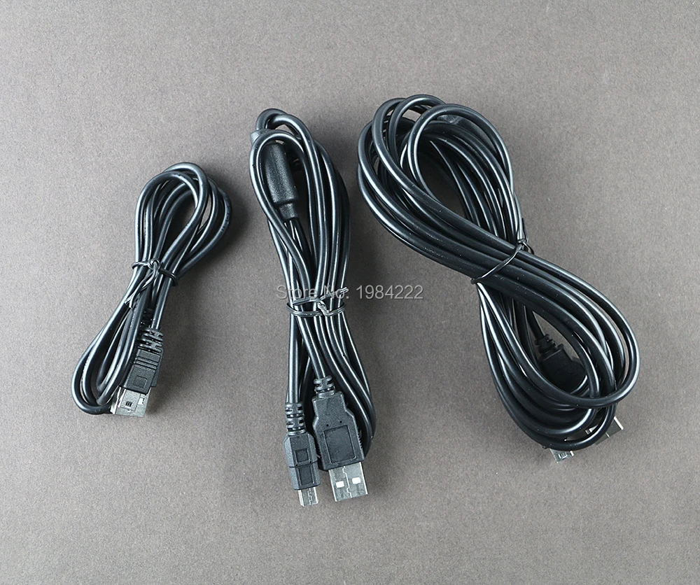 50 قطعة/الوحدة 1 متر 1.8 متر 3 متر USB كابل الشاحن الحبل غمبد المقود إمدادات الطاقة كابل الشاحن ل بلاي ستيشن PS3 تحكم