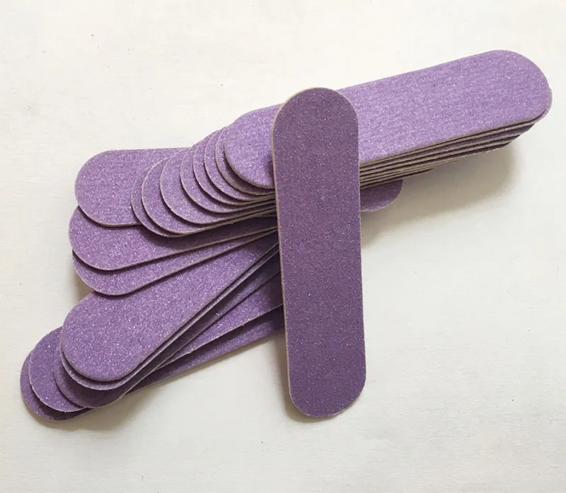 20pcs high quality 60mm purple wood nail files 100/180 HIGH QUALITY Mini hot sale  nail files Manicure nail art