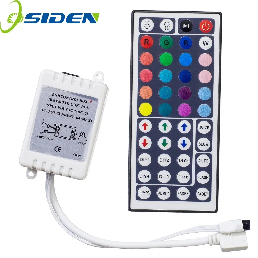 

50Ps 44 Keys LED IR RGB Controler Controller IR Remote Dimmer Input DC12V 6A For RGB SMD 3528 5050 LED Strip By DHL With Battery