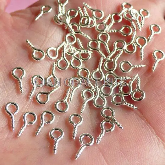 

2000pcs Screw Eye Pins Silver tone 4mm x 9mm - Jewelry Finding Charms Making, lead and nickle free you pick color