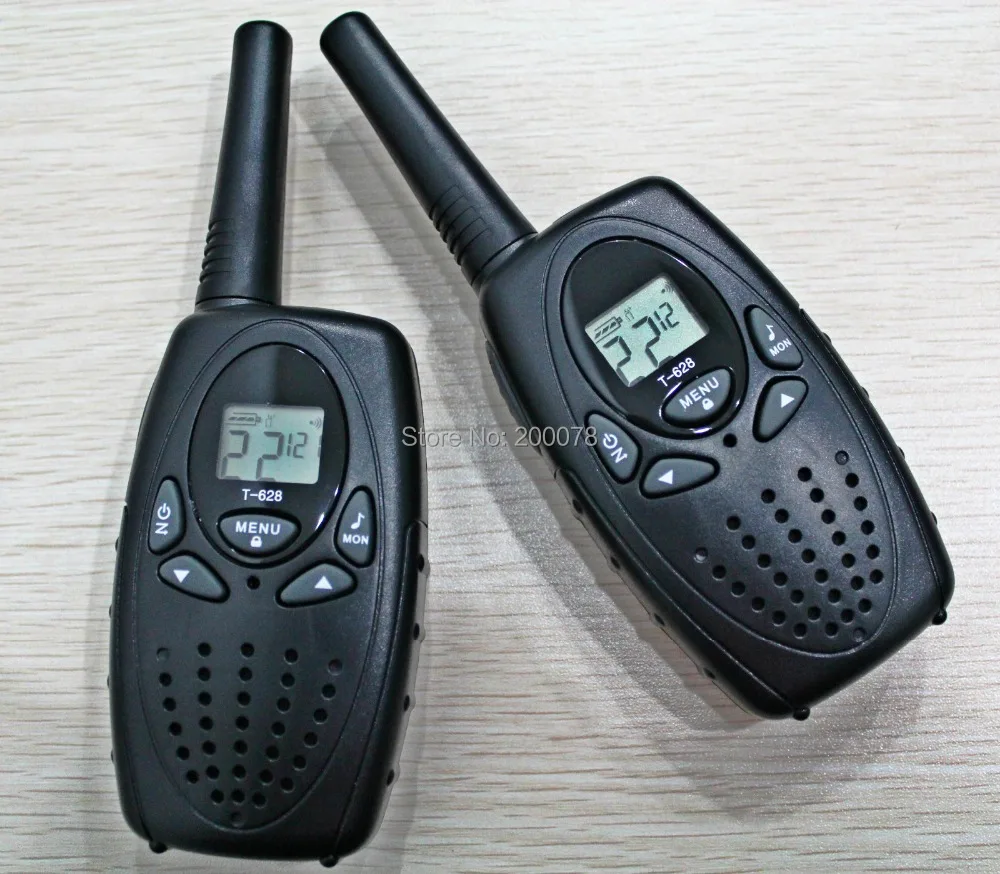 T628 1 Watt long range 2-channel monitor two way portable CB radio walkie talkie pair radios communicator PTT interphone