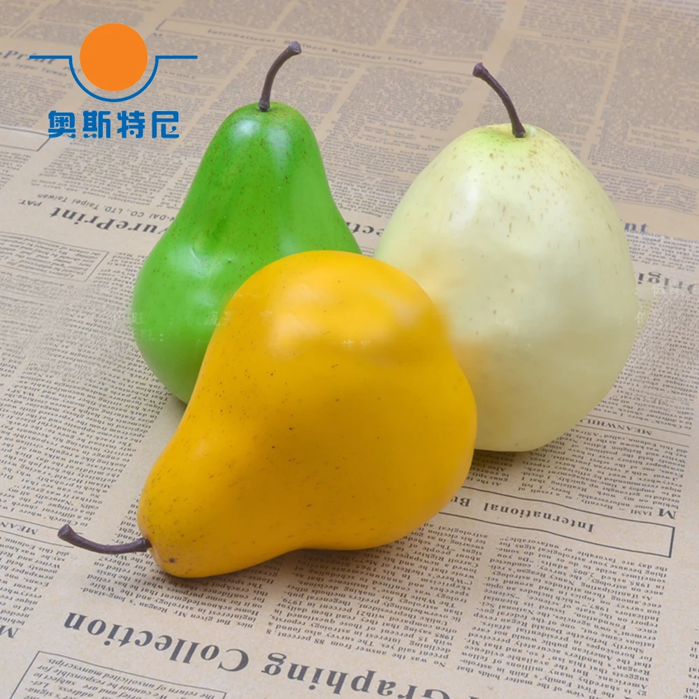 10pcs 9.5cm*8cm mix color High imitation Fake artificial pear Fruit model&artificial plastic fake simulated pear fruit