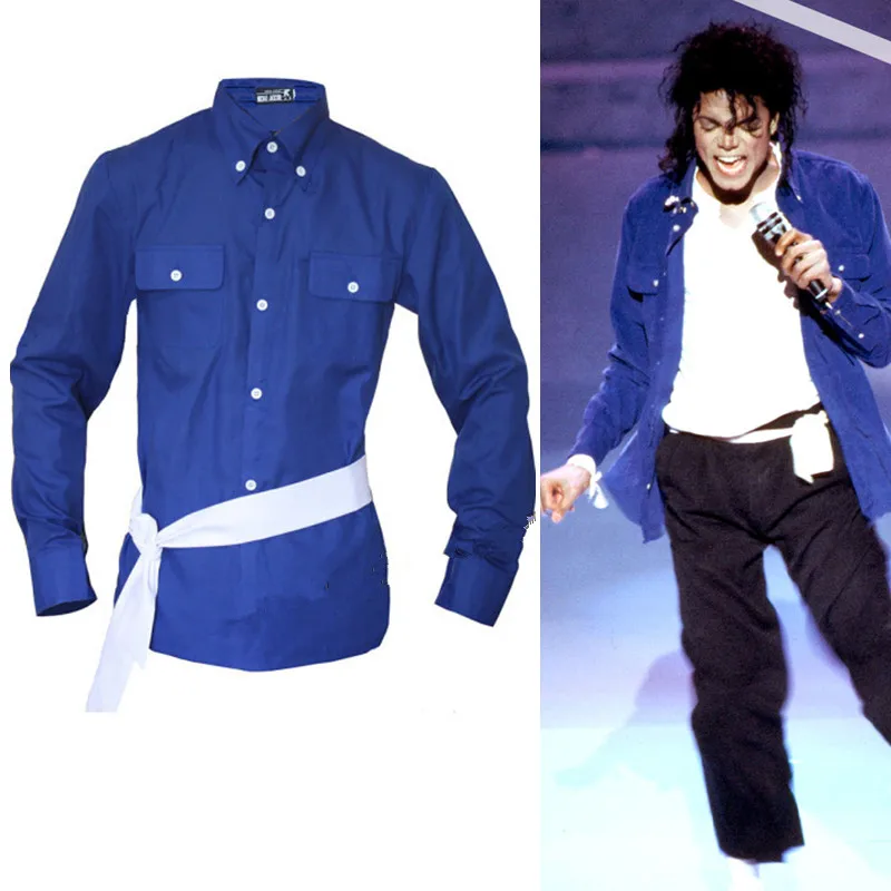 Show  MJ Michael Jackson, chemise bleue "the Way You Make Me", Collection Proformance