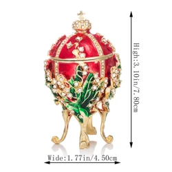 QIFU New Arrive Faberge Egg 1898 Lilies of the Valley Egg Replica for Home Decor