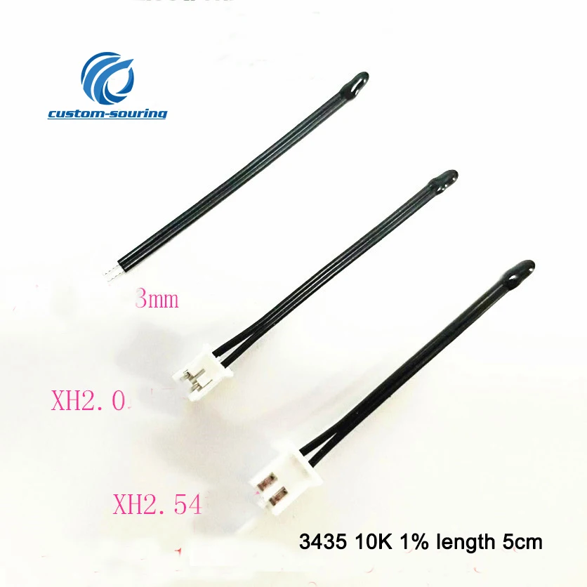 Free shipping 10pcs Epoxy ntc temperature sensor 10k B3435 ntc 10k NTC sensor 1% 5cm -30~105C 3435 NTC thermistor