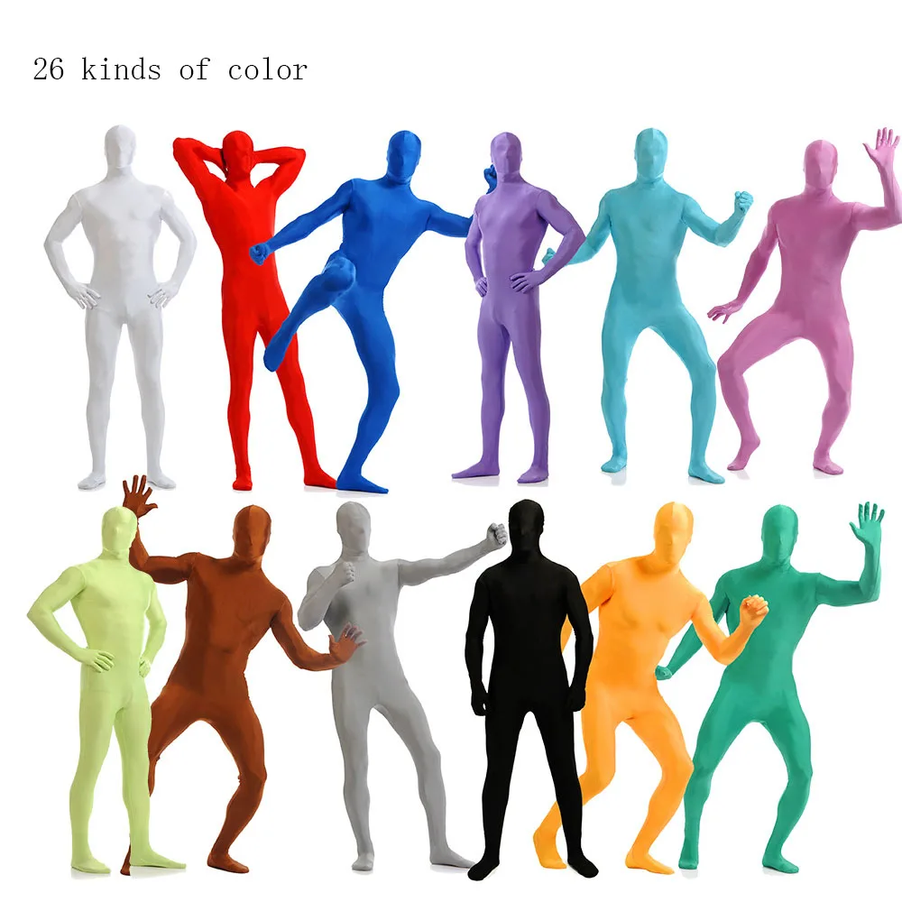 

Adult Full Body Zentai Suit Custome for Halloween Men Second Skin Tight Suits Spandex Nylon Bodysuit Cosplay Costumes