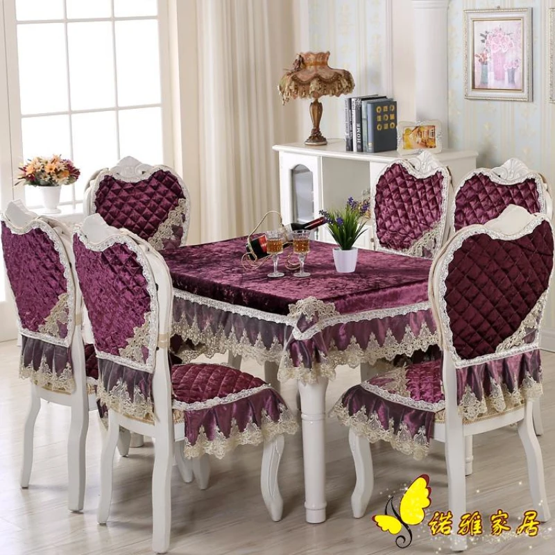 Hot Sale purple square table cloth chair covers cushion tables and chairs bundle chair cover lace cloth round set tablecloths