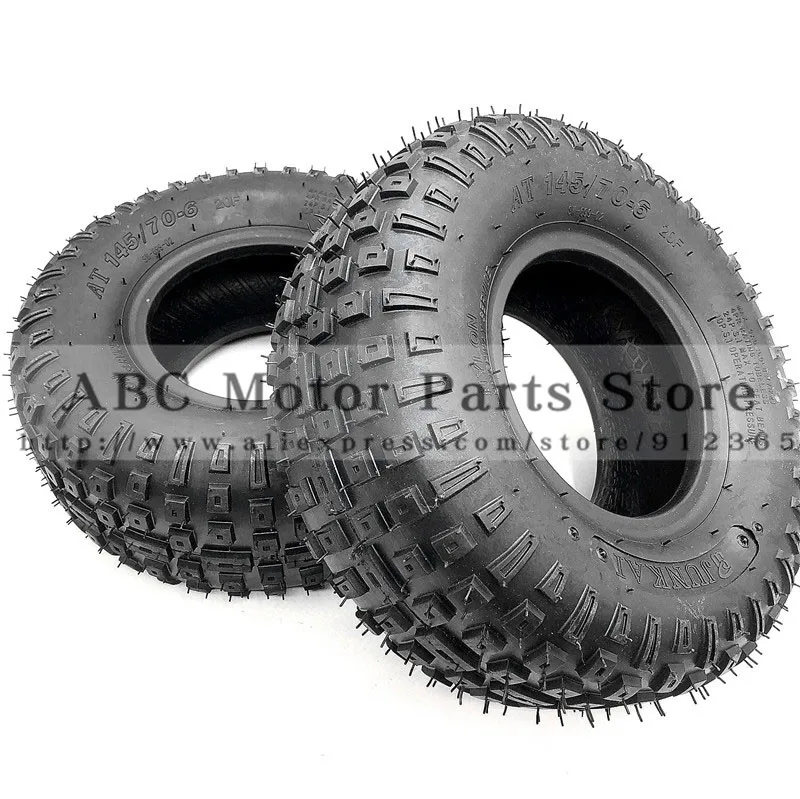 2pcs/lot of 6 Inch ATV Tire 145/70-6 four wheel vehcile Fit for 50cc 70cc 110cc Small ATV Front Or Rear Wheels