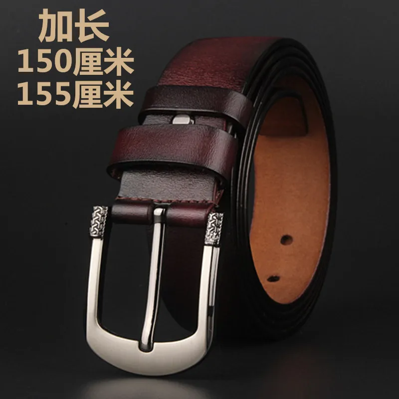 2024 xxxl long big special size 160 155 150cm 180 CM plus men genuine cow leather belt